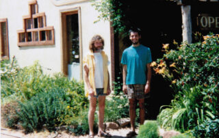 Alex Schenck and Conrad Sorensen in front of the 100 W location