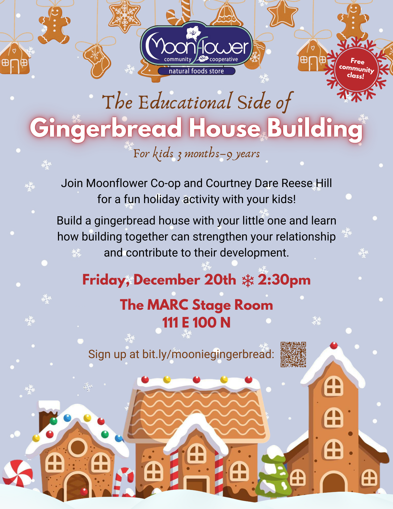 Kids' Gingerbread House Building class