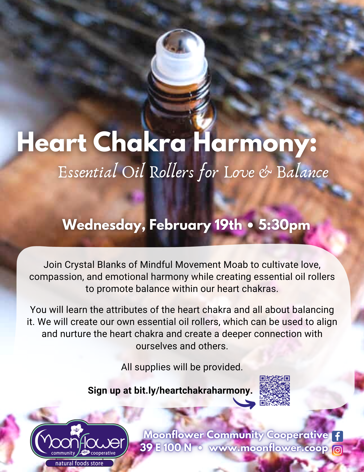 Heart Chakra Harmony class flyer