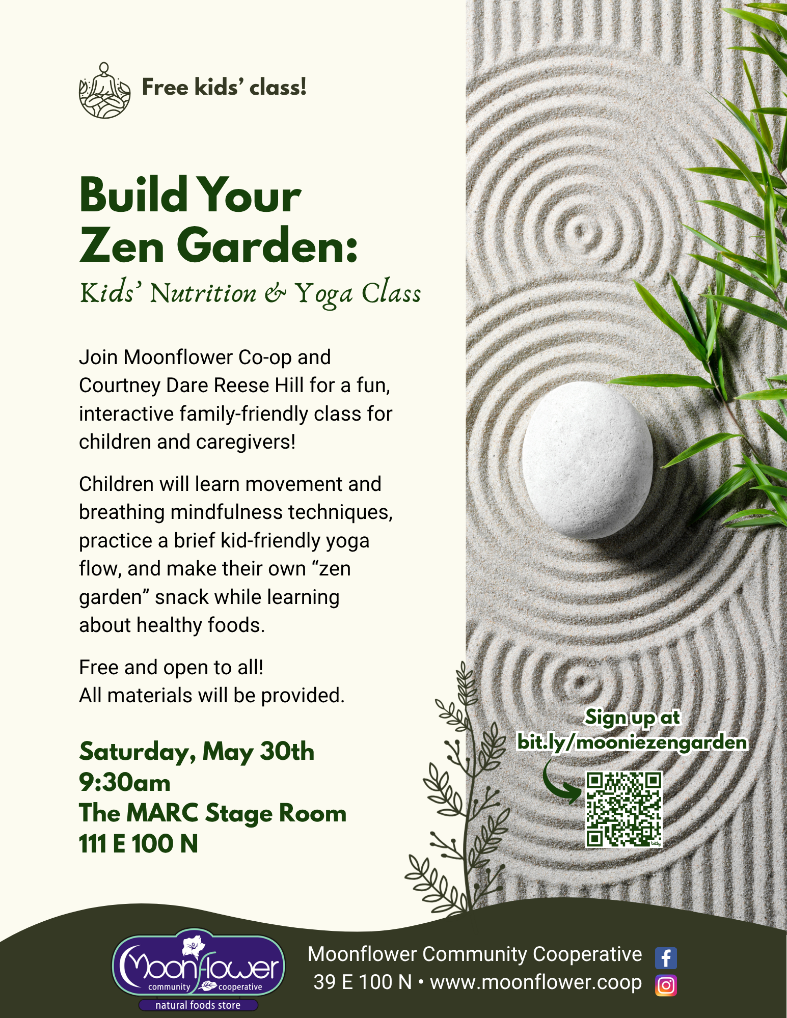 Build Your Zen Garden Kids’ Nutrition & Yoga Class