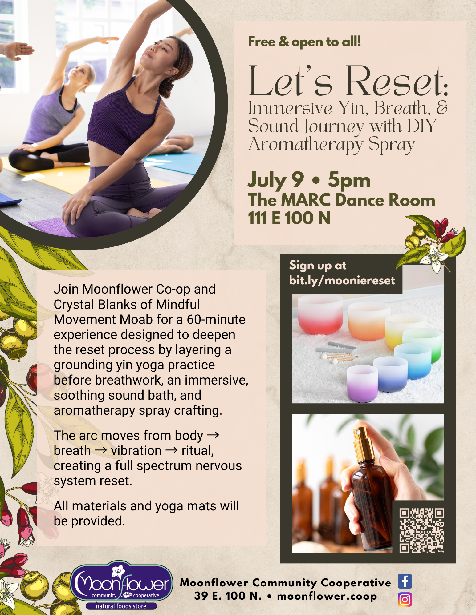 Let’s Reset Immersive Yin, Breath, & Sound Journey with DIY Aromatherapy Spray